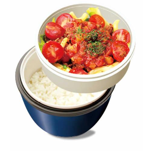 Asvel Lantas Cafe Bowl CD-800 Insulated Lunch Box, Easy to Serve, 800ml, Navy Blue, Suitable for a Variety of Dishes, A3256