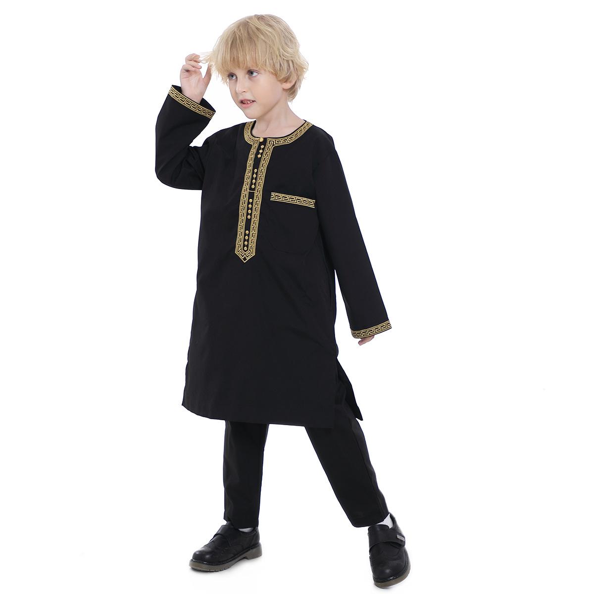

Middle East Teen Boy Embroidered Robe Set, TH878 - In Stock 130 cm чорний