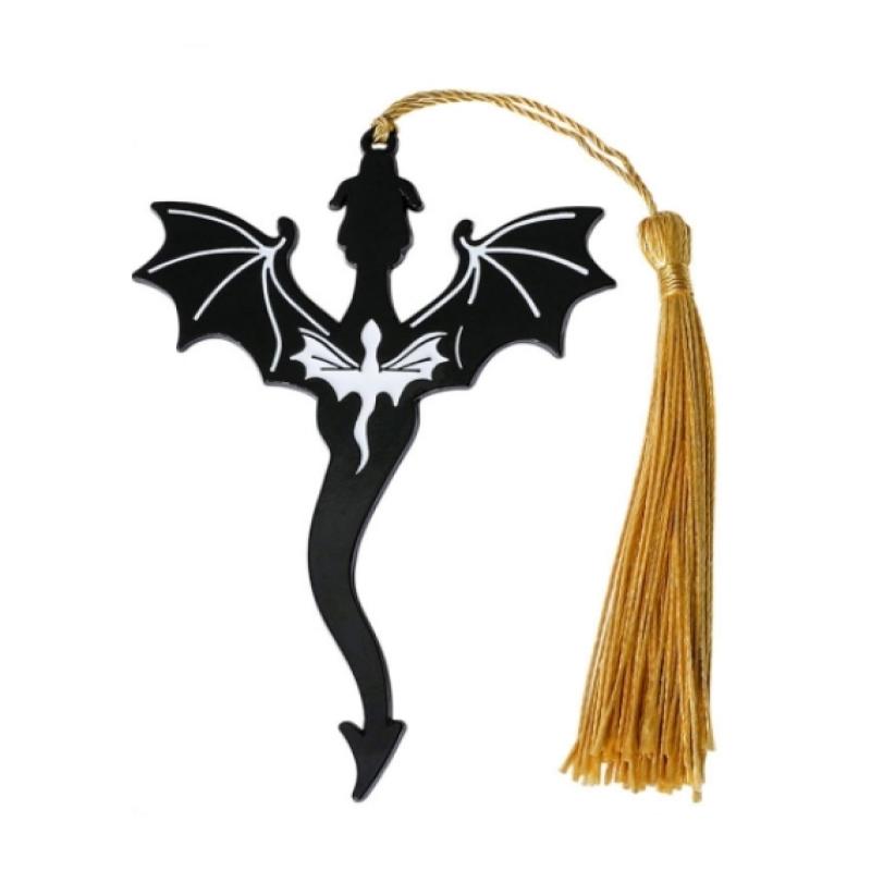 

Чорна нержавіюча сталь Чотири крила Панк Літаючий дракон Китиця Закладка Готичні Позначки сторінок Закладка Подарунок Святкові подарунки Підвіски