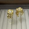 Korean Style Flower Ring Glaze French Irregular Ring Temperament Enamel Finger Ring  Girls