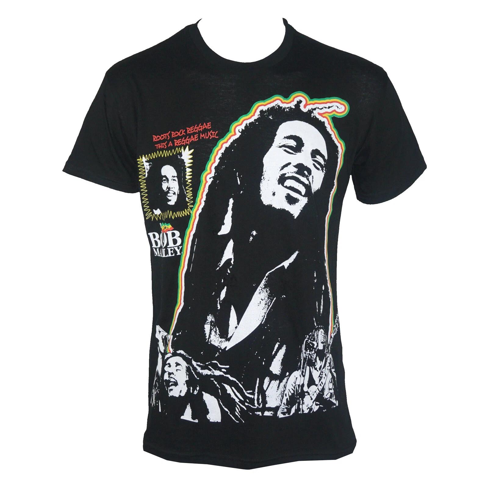 BOB MARLEY Catch A Fire Lyric Montage Black T-Shirt S-2XL NEW XL