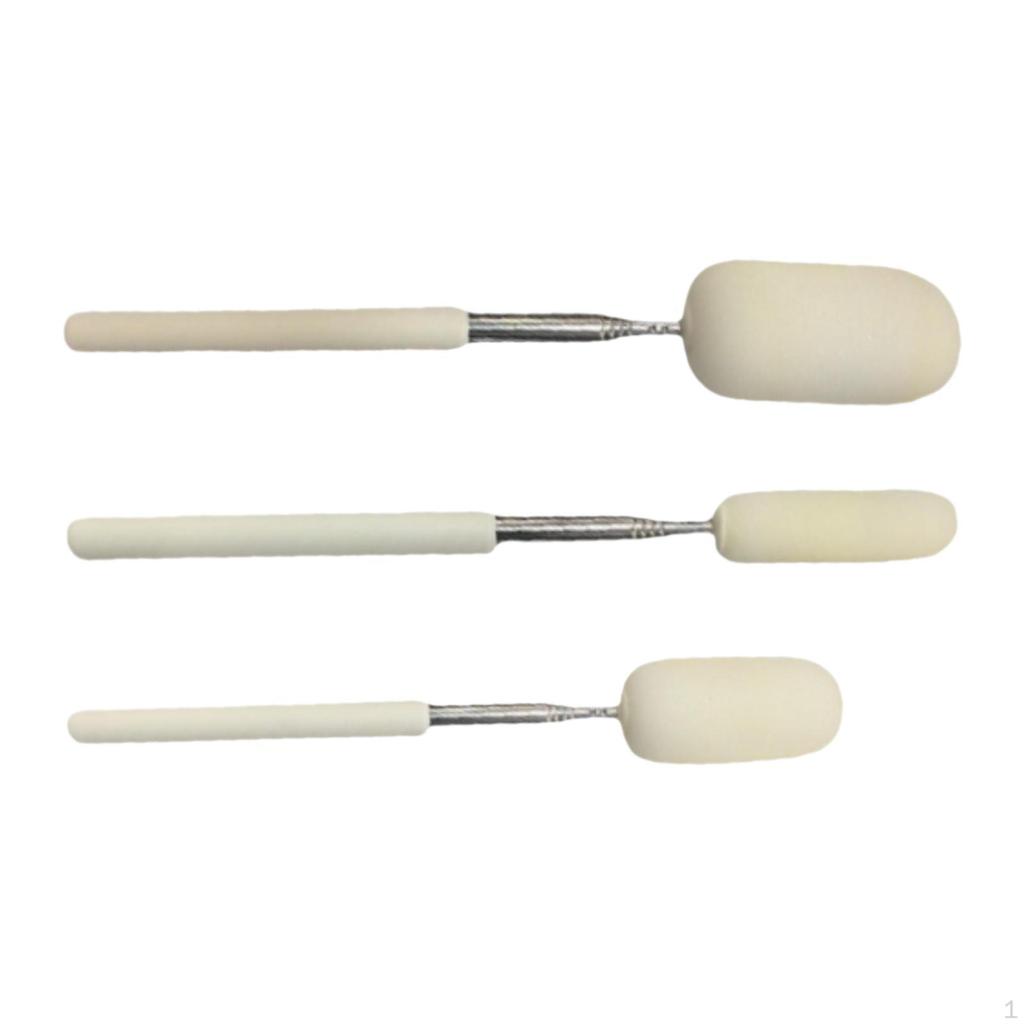 3 Pieces Telescoping Sponge Sticks Clay Throwing Tools Cleaning with AntiSlip Handle Supplies