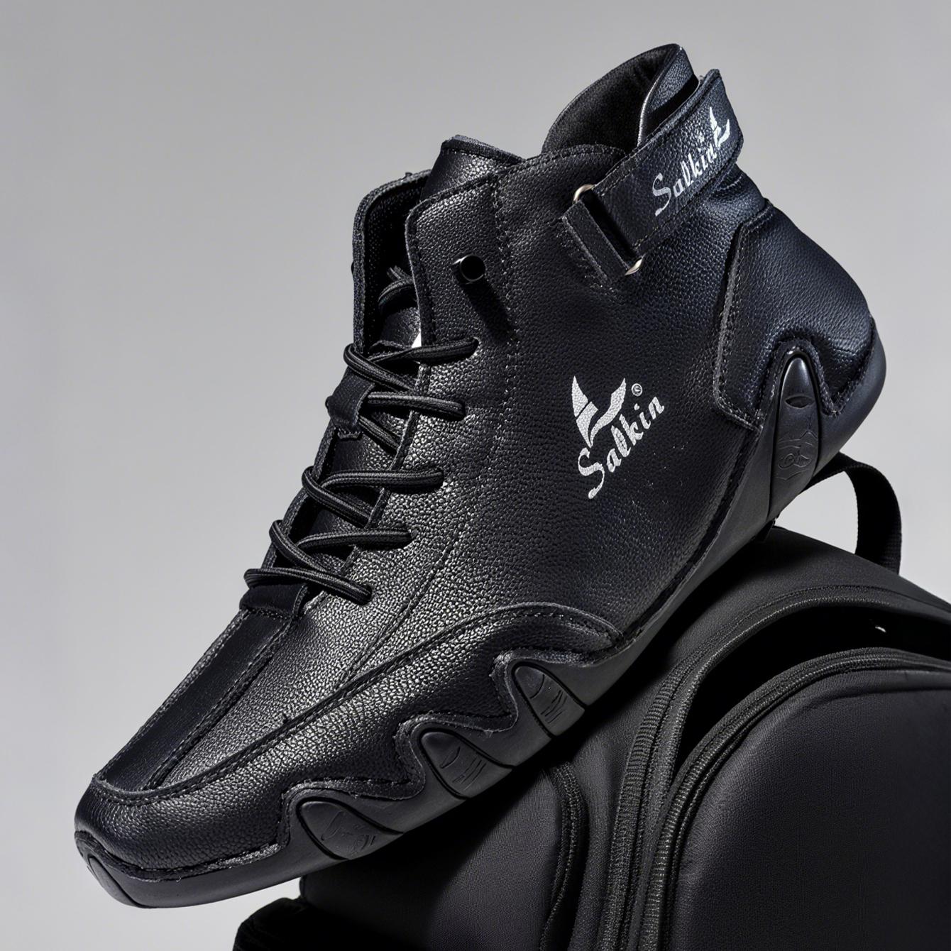 

Hand-stitching Casual Leather Shoes Men Boots Outdoor Autumn Retro Breathable Casual Men s Sneakers Lace Up White Ankle Boots 39