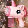 Unicorn Children Bubble Gun Toy Fully Automatic Bubble Machine Bubbles Gun Outdoor Game Fantasy Toy for Boys Girls Gifts