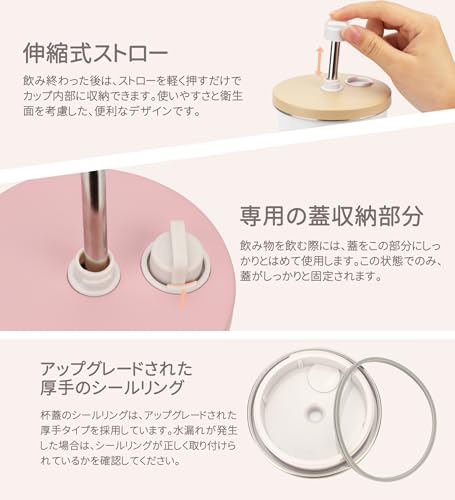 [Trending on Social Media] TYESO Tumbler with Straw, 600ml, Stainless Steel, with Lid, Vacuum Insulated, Keeps Drinks Hot or Cold, Portable, Direct Dr