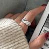 Xiaohongshu 925 Sterling Silver Exaggerated Plain Ring for Women – Simple, Luxurious, High-End Design.