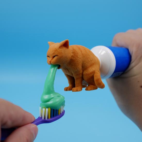 Funny Pet Toothpaste Dispenser Pooping Dog Toothpaste Tube Topper Cat Vomiting Toothpaste Dispenser Gag Gift for Family Friends Dog Lovers Pranksters