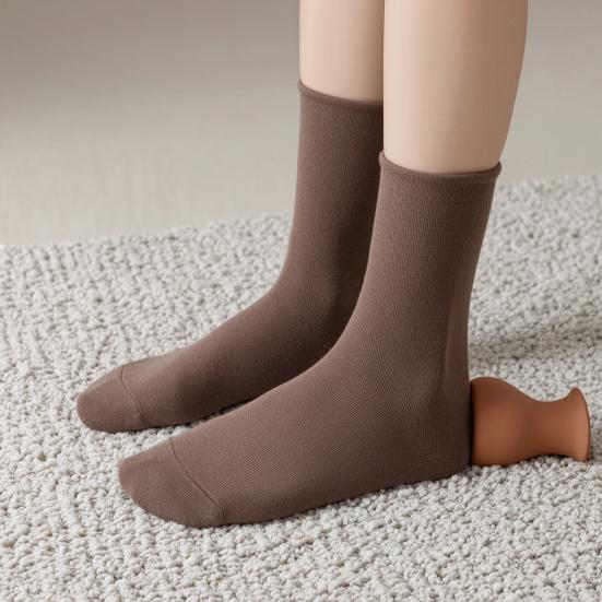 Casual Korean Style Hosiery Women Mid-Length Crew Socks, Loose Cuff Mittens, Comfortable Breathable Athletic Socks Solid Color for Autumn Winter Daily