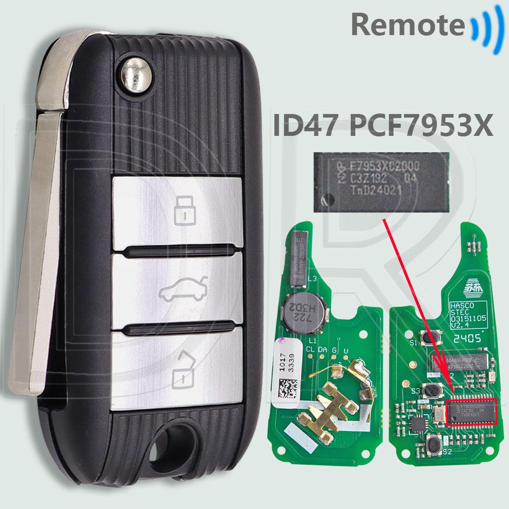 DR Original PCB ID47 PCF7953 Chip 433MHz Keyless Go Car Remote Key For Morris Garage MG MG5 ZS MG6 HS 2017 2018 2019
