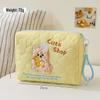 Women's Portable Skincare & Makeup Bag: Cute Puppy Design, Large Capacity, Handheld Travel Toiletry Brush Organizer.