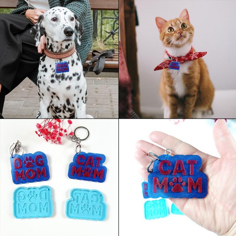 Silicone Glue Mold Set Dog Love Tag Molds for Epoxy Resin Pets Tag Molds for DIY Crafts Making or Homemade Crafts