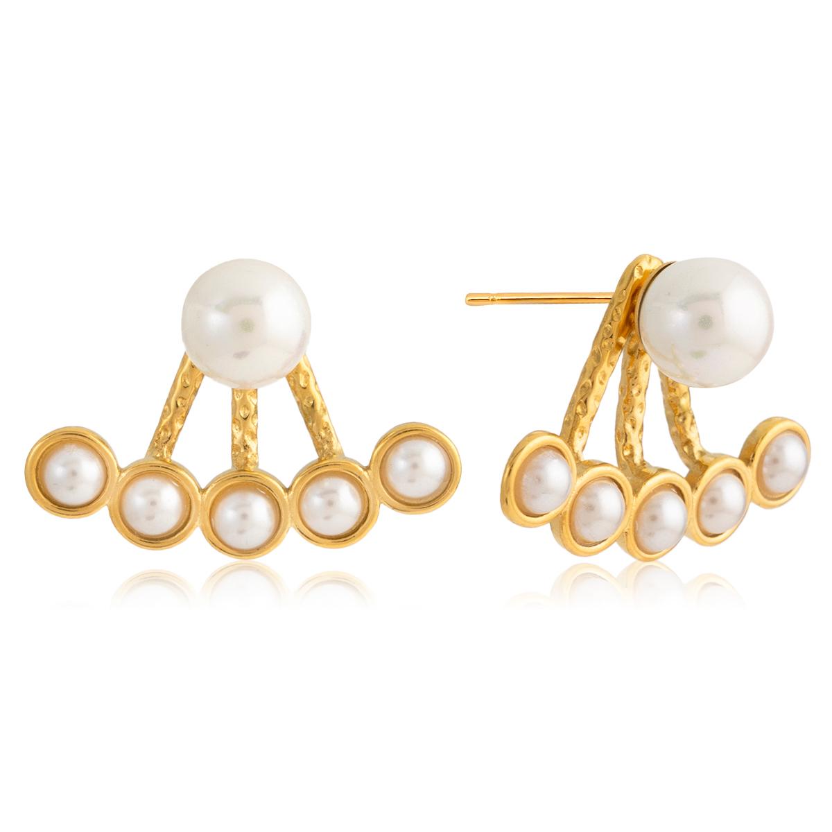 

Yori Delicate Resin Pearl Fan-shaped Earrings Exclusive Design Stainless Steel Arrivals Charm Unique Jewelry Anti Allergic