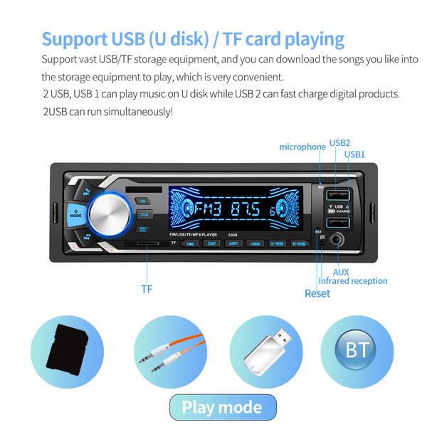Bluetooth V3.0 Teypleri auto Stereo Autoradio car radio 1din 12V In-dash 1 Din FM Aux SD USB MP3 Car audio Player