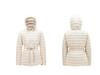Women's Tie-Waist Hooded Down Jacket - Long Sleeve, Loose Fit, Lightweight, White Duck Down Outerwear 2025