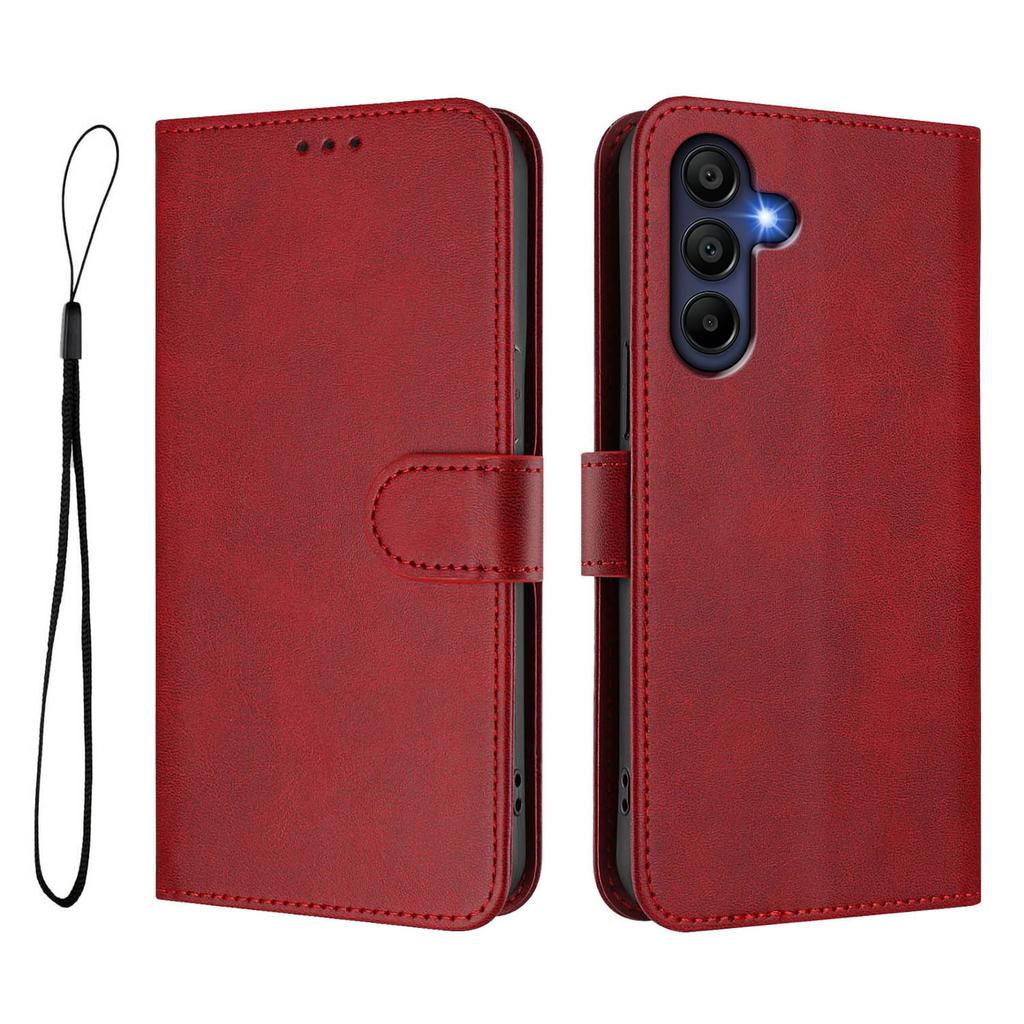 For Samsung Galaxy A16 4G/Galaxy A16 5G Wallet Case RFID Blocking Calf Texture Leather Stand Phone Cover with Strap