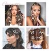 24 Stück/Set Y2K 3 Farben Stern Metall Haarspangen Schleife Mini Haarspangen für Frauen Mädchen Süße Schleife Haarspangen Haarschmuck