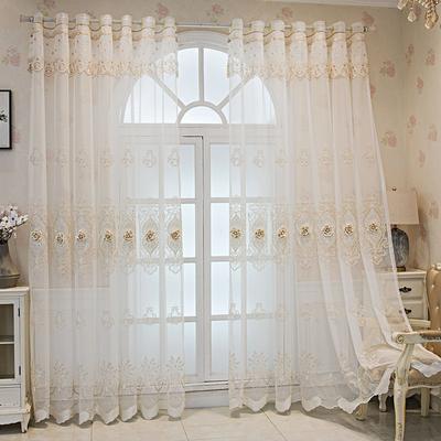Lace Sheer Curtains Embroidered Window Treatment Pastoral Curtain Drapes Decorative Floral Voile Romantic Tulle/Yarn Curtains for Living Room