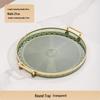 RuHan Gold-Rimmed Round Acrylic Serving Tray