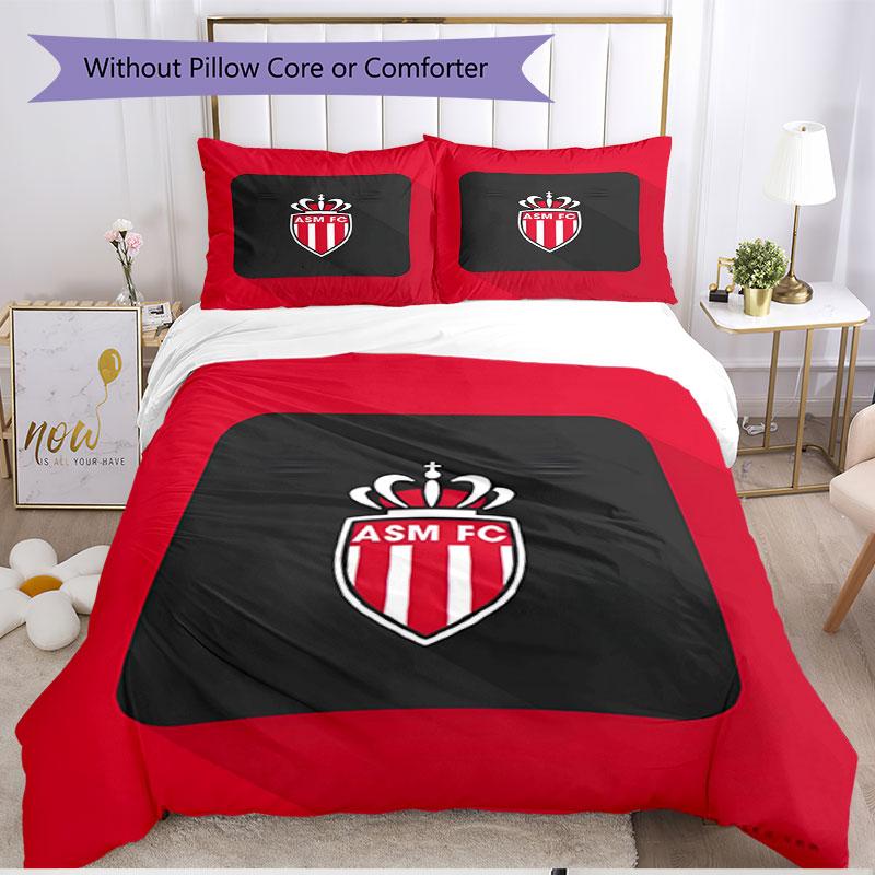 3pcs Duvet Cover Set (1*Duvet Cover + 2*Pillowcase, Without Core), AS Monaco Print Soft All‑Season Bedding Set, Home Bedroom Decor Gift