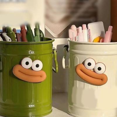 2Pcs Cartoon Pen Cup Multipurpose Desk Pen Organiser Case Makeup Brush Storage Container Office Desk Accessories