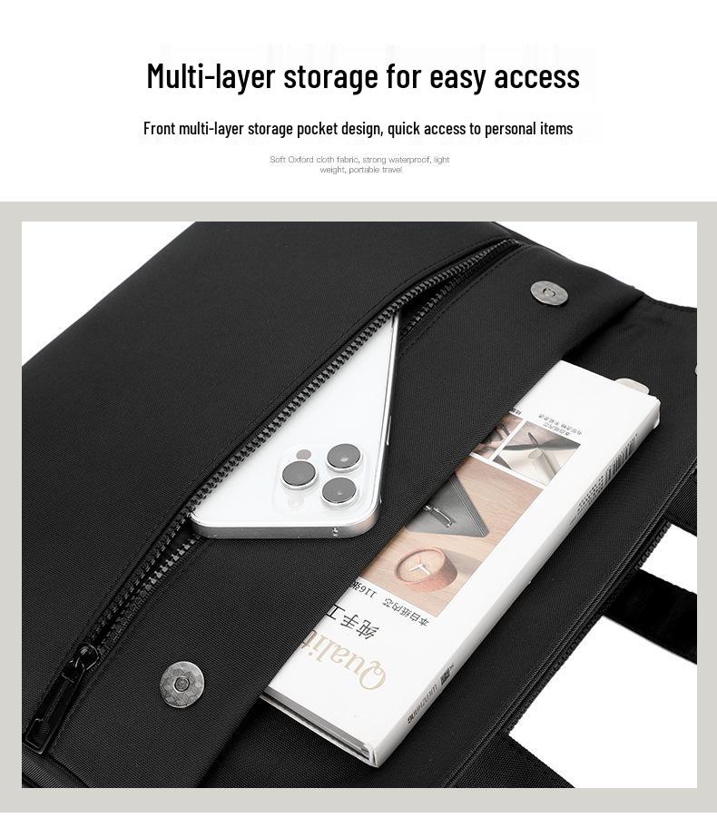 Men's Casual Oxford Multi-Layer Travel Briefcase - Large Capacity Laptop & Business Handbag