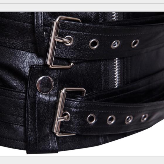 Men's Motorcycle Leather Jacket Lapel Lage Size Personality Oblique Zipper Jacket
