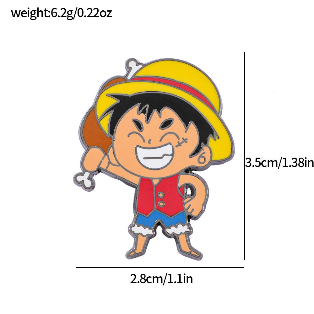 Cartone animato giapponese ONE PIECE distintivo metallico Luffy Ace Re dei Pirati smalto spilla smaltata spilla