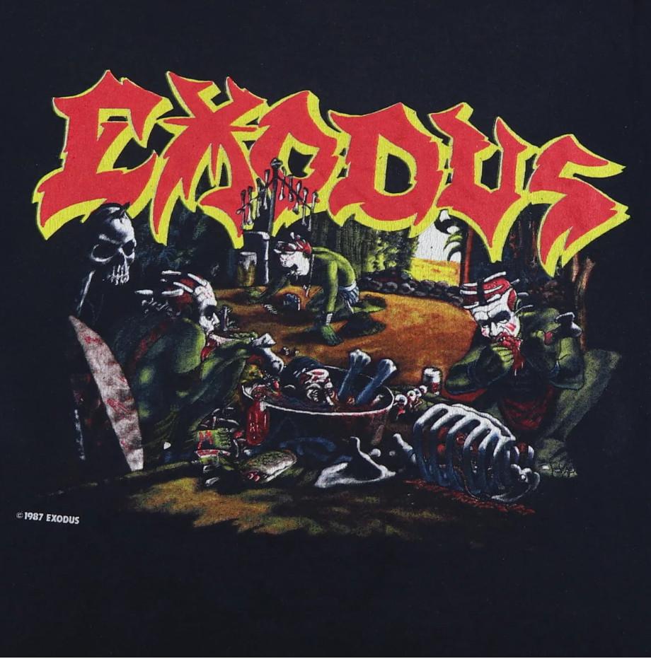 1987 Exodus Fleischparty Eine Seite schwarz Unisex S-234XL T-Shirts ND128 Unisex T-Shirt
