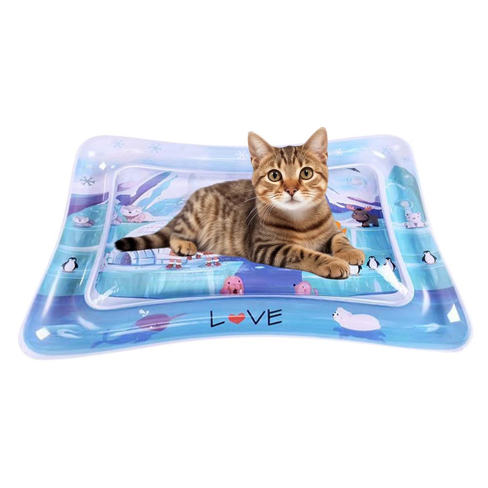 

Sensory Water Play Mat For Cats Dogs Water Sensory Pad Thickened Water Sensory Playmat With Fish Pets Summer Playing Water Pad
