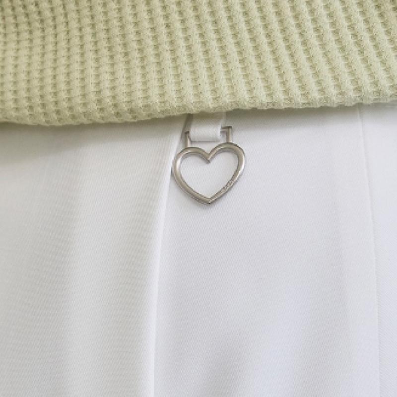 Goxo Pleats Skirt Two Pocket White