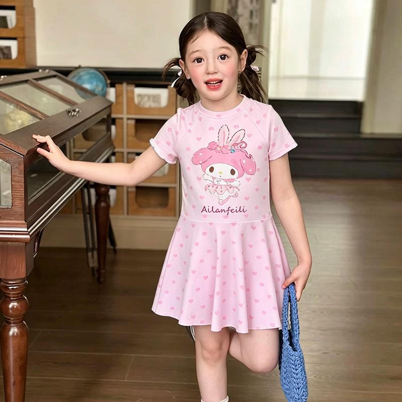 Children s Swimsuit Girls  Jumpsuit Style Polyester Cartoon Cute Swimsuit for Children Beach Vacation Swimsuit xl [recommended 20-27.5kg ]