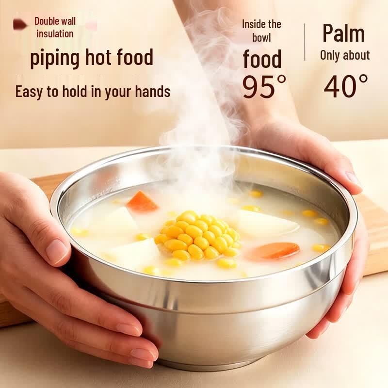 Zhuoliang 304 Stainless Steel Double-Layer Insulated Bowl