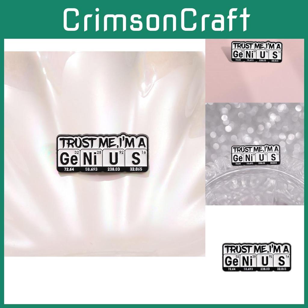 Unique Cartoon Style Metal Brooch With Chemical Element Design For Fashionable Accessories