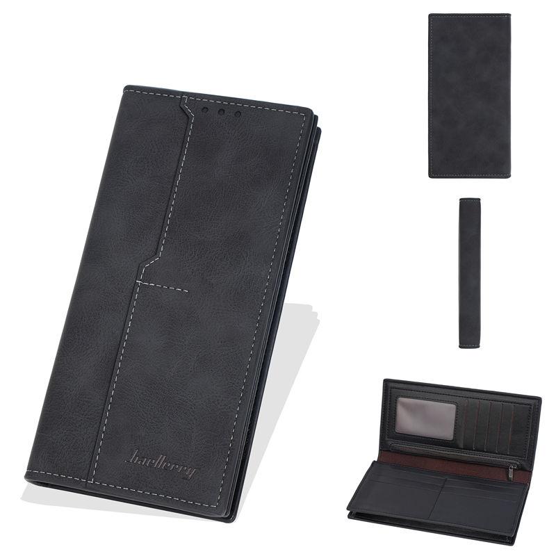 Baellerry RFID Anti Theft Protection Card Holder for Men Vintage Design Long Wallets Business Fashion Coin Purse Cash Bags GZW