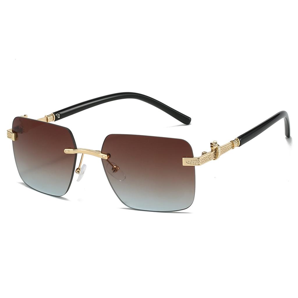 Rimless Square Sunglasses New Fashion Vintage Style Gradient Multi-color Sun Glasses Trendy Stylish Brand Design Shades