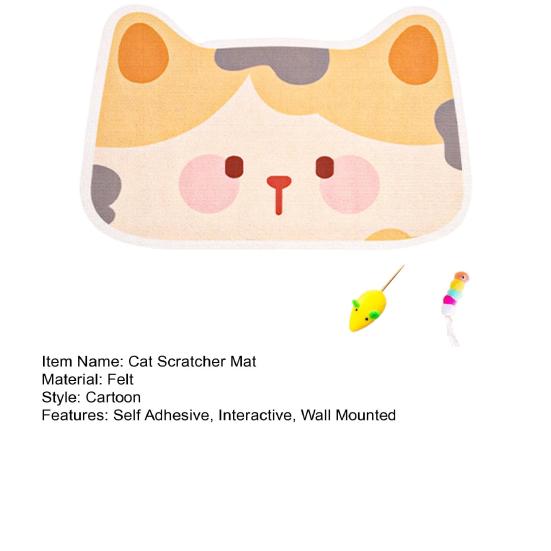 Nástěnná podložka na škrábání pro kočky Kreslený design kočky Samolepicí podložka na škrábání pro kočky v interiéru Chránič nábytku pro koberec pohovku