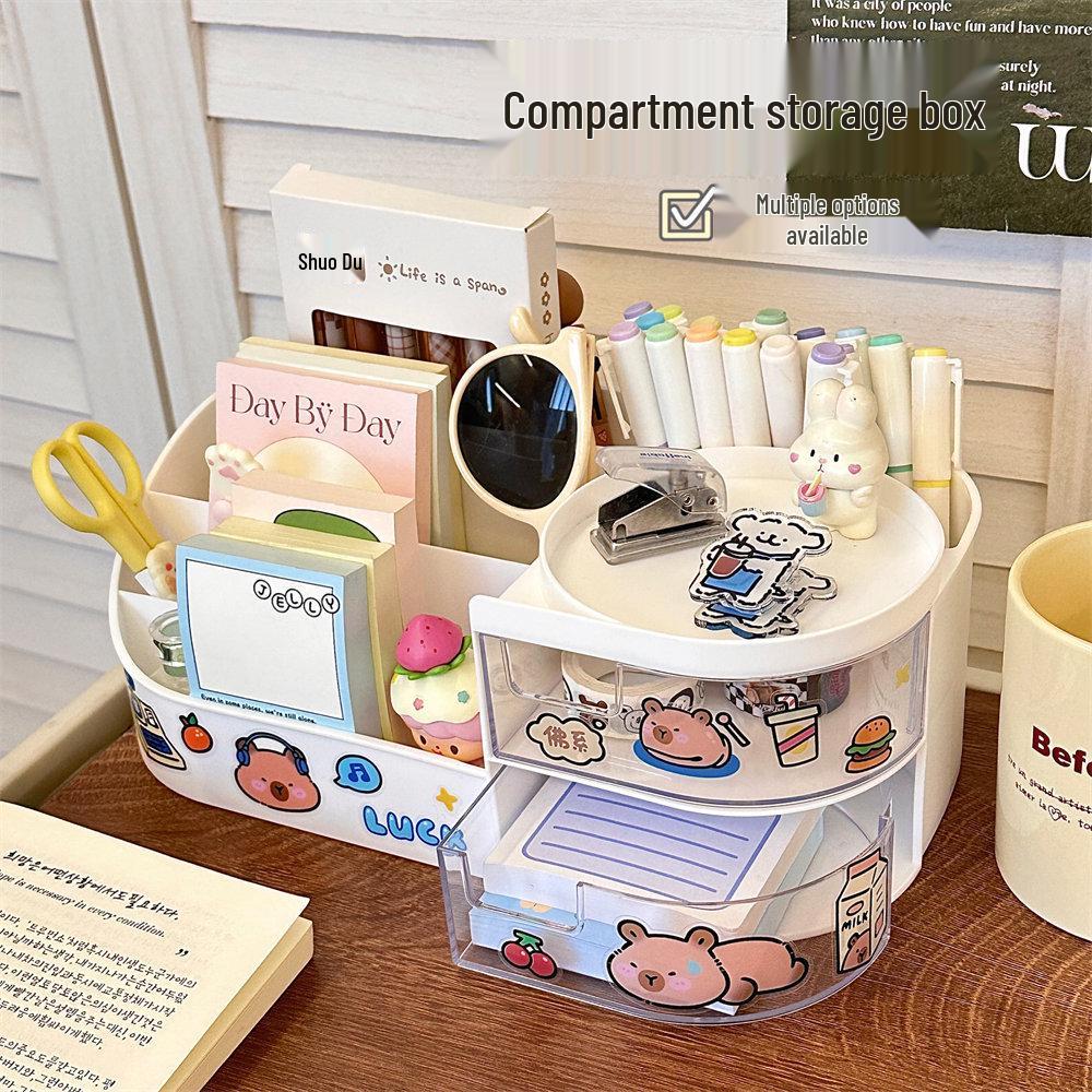 Multifunctional Makeup Organizer with Mirror and Skincare Storage