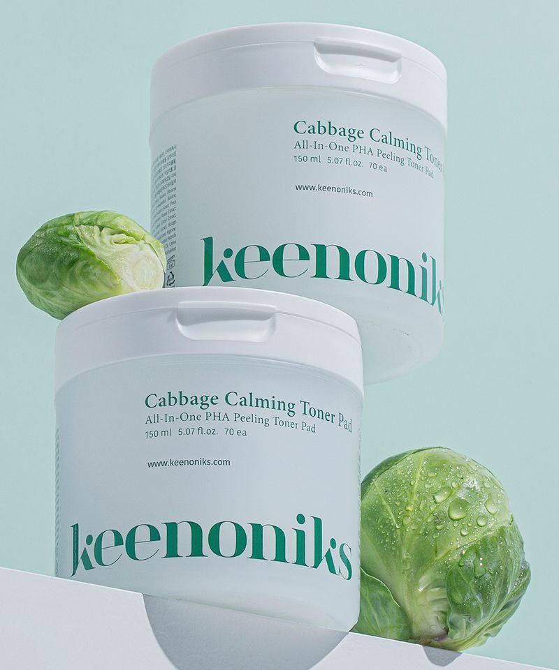 Cabbage Exfoliating and Soothing Toner Pads (70 pads) 2 packs