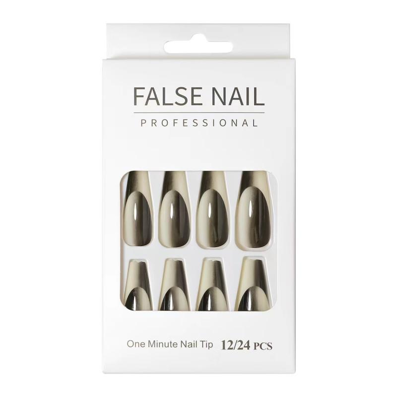 

Накладные ногти с полным покрытием, съемные накладные ногти, украшение для дизайна ногтей, 24 шт.