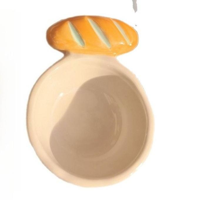 

Household Flavor Dish Cute Side Dish Cute Little Dish Embossed Bread Handle Ceramic Small Dish Seasoning Dish Dipping Sauce Dish