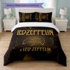 Led Zeppelin Nadruk 3-częściowy Komplet Pościeli Poszewka na Kołdrę z Dwiema Poszewkami na Poduszki Miękka Pościel do Domowego Sypialni