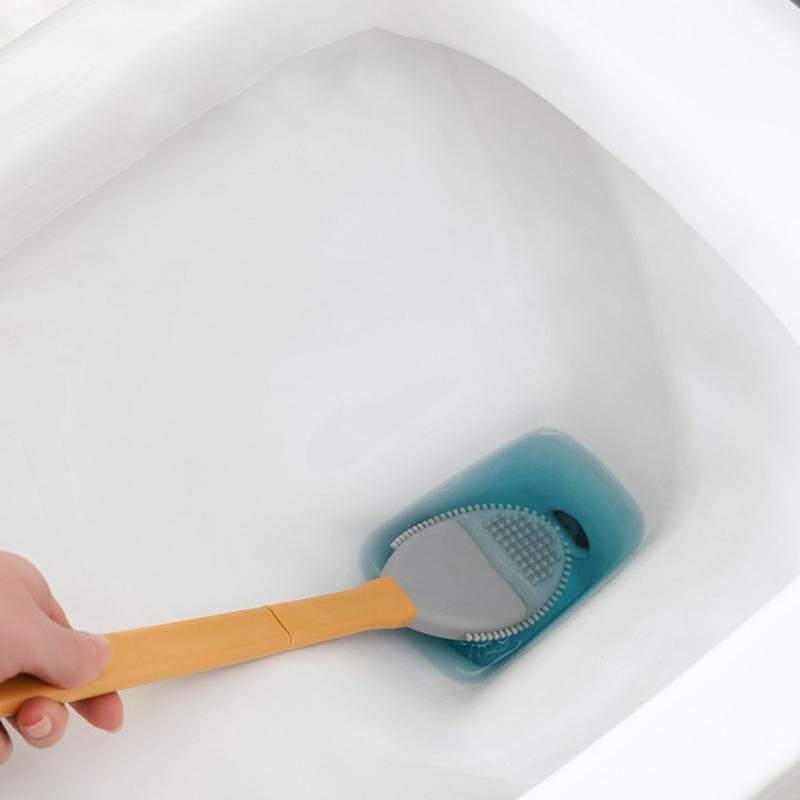 Moderne Toilettenbürste für Zuhause, leicht zu reinigen und langlebig, Badezimmerreiniger mit flexiblem Silikonbürstenkopf