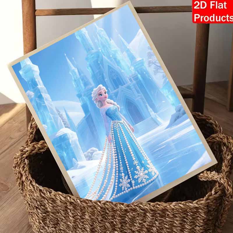 Disney Elsa Pearl Art Creative Pearl Style Artwork 5D DIY Pearl Embroidery Mosaic Cross-Stitch Kit for Home Decor