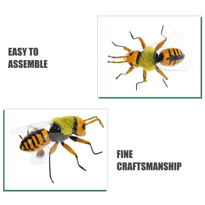 TOYANDONA Figuras de Abelha, Conjunto de 2, Modelos Realistas de Abelha Europeia, Modelos Educacionais de Insetos para Crianças, Decoração de Jardim, Figuras de Aprendizagem de Ciências, Animal