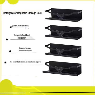 Magnetic Wall-Mounted Kitchen Storage Rack with Hooks