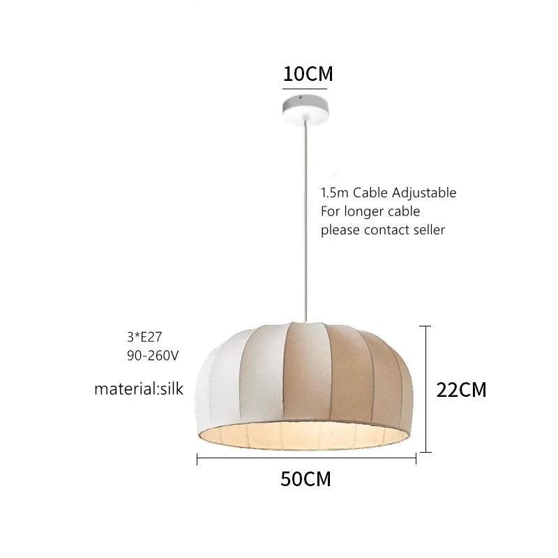 

Современный дизайн подвесного светильника Wabi-sabi в стиле арт-дизайна, шелковый кокон, подвесной светильник для столовой, гостиной, защиты глаз Cold White