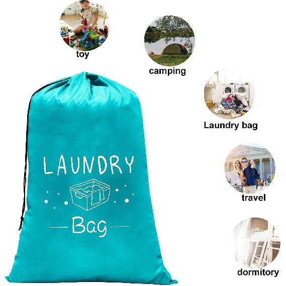 Sylfairy 2 Pack Extra Large Travel Laundry Bag, Dirty Clothes Organizer with Drawstring,Heavy Duty Travel Laundry Bags,Easy Fit a Laundry Hamper