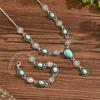 Women'S Bracelets Necklace Vintage Bohemian Y-Shaped Design Imitation Turquoise Perfect for Everyday Gift Unique Party Jewelry
