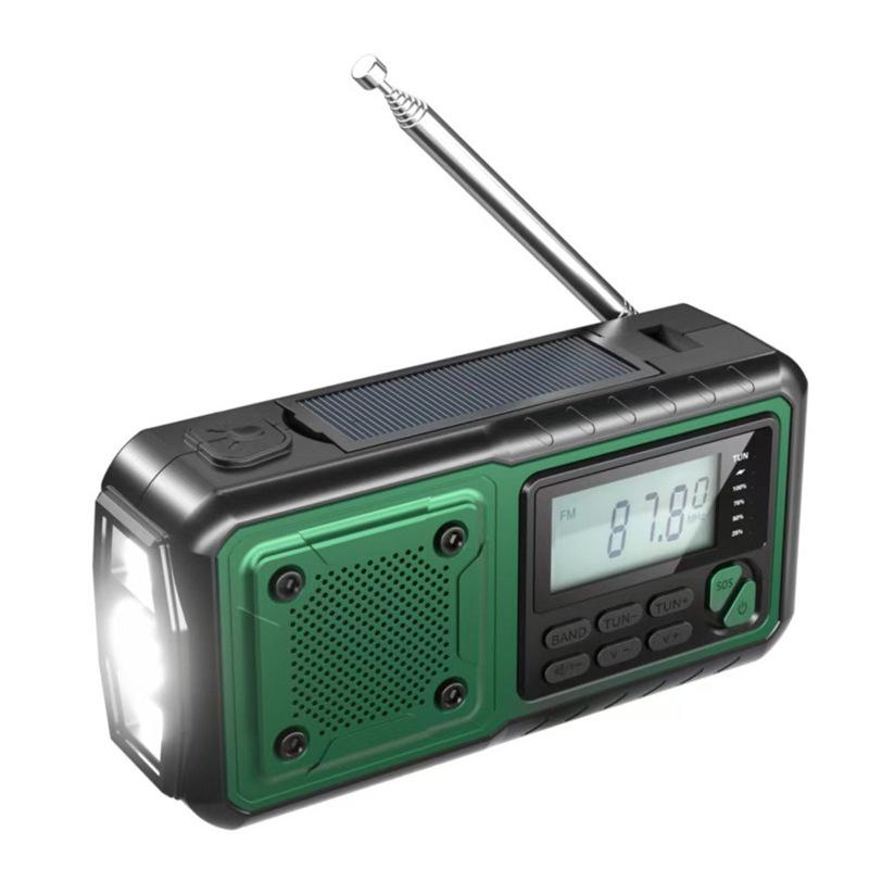 Multifunctional Solar Hand-Cranked Emergency Radio & Flashlight Power Bank