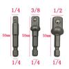 3PcsSet Chrome Vanadium Steel Socket Adapter Hex Shank 14in 38in 12in Extension Drill Bits Bar